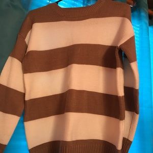 Brown & cream pullover sweater